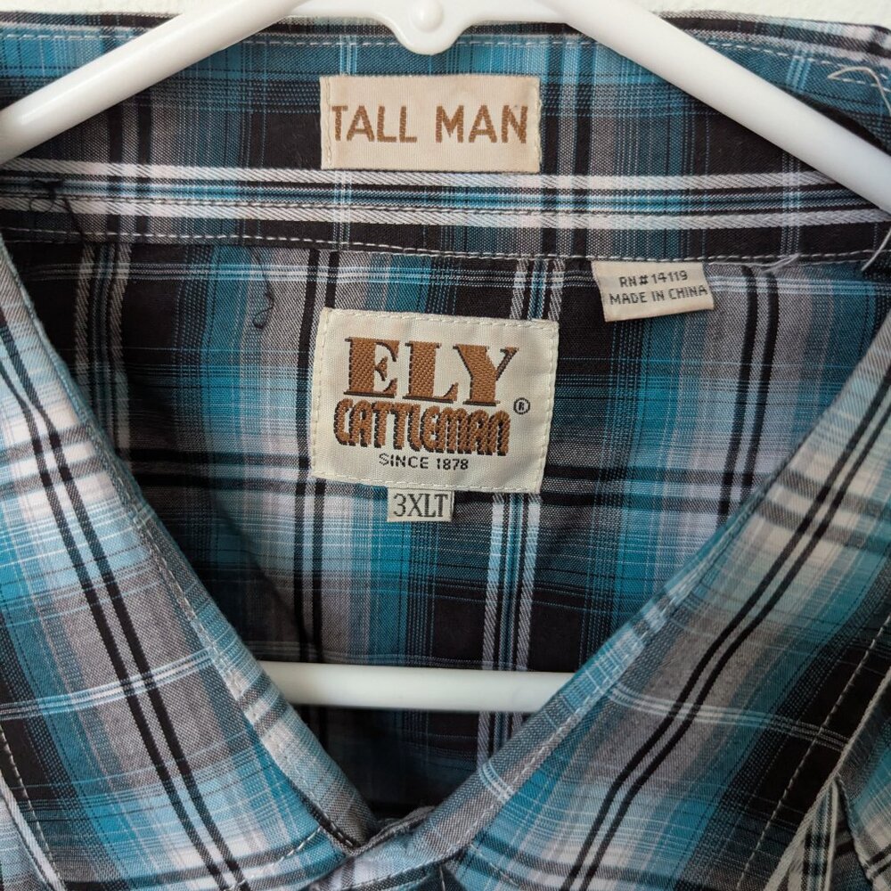 Bundle of 2 Ely Cattleman Tall Man Pearl Snap Western Shirts, 3XL - Picture 3 of 10